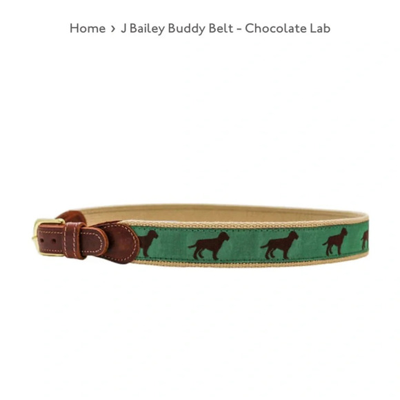 Little boys belt size 22. Hunter green with brown labs - Picture 2 of 8